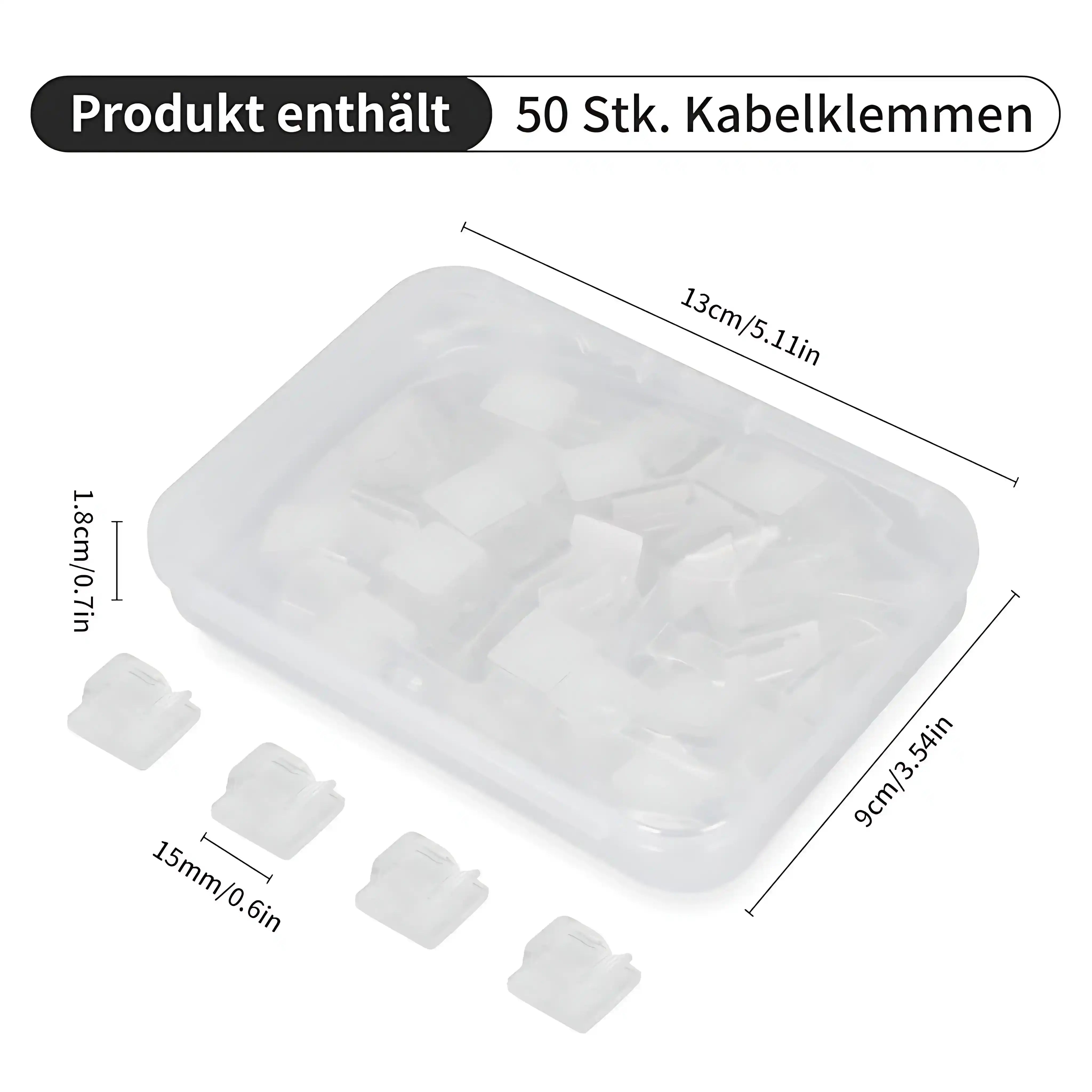 120er Outdoor Kabelhalter Clips Selbstklebend Transparent für Lichterkette und Kabelbefestigung