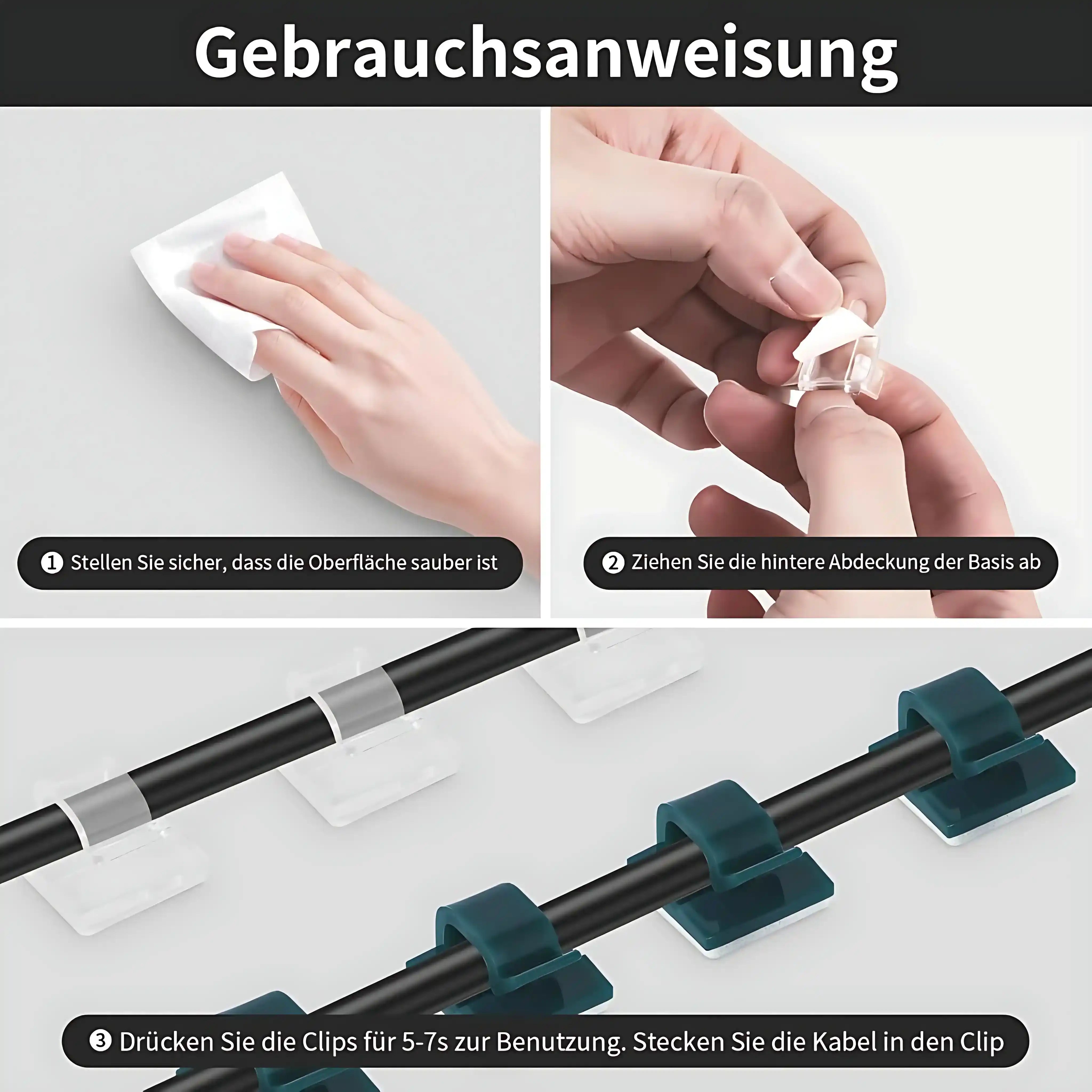 120er Outdoor Kabelhalter Clips Selbstklebend Transparent für Lichterkette und Kabelbefestigung