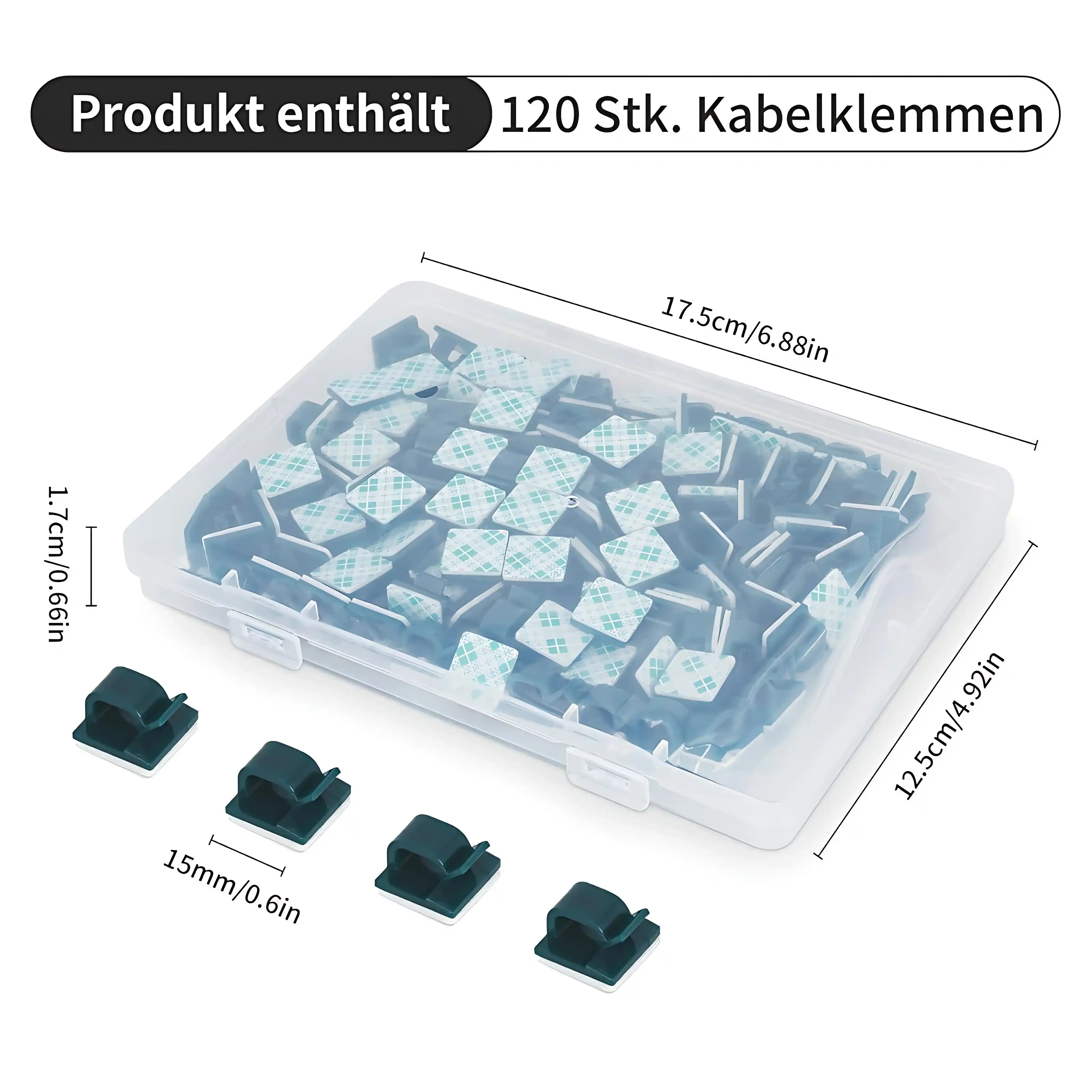 50er Outdoor Kabelhalter Clips Selbstklebend Grün für Lichterkette und Kabelbefestigung