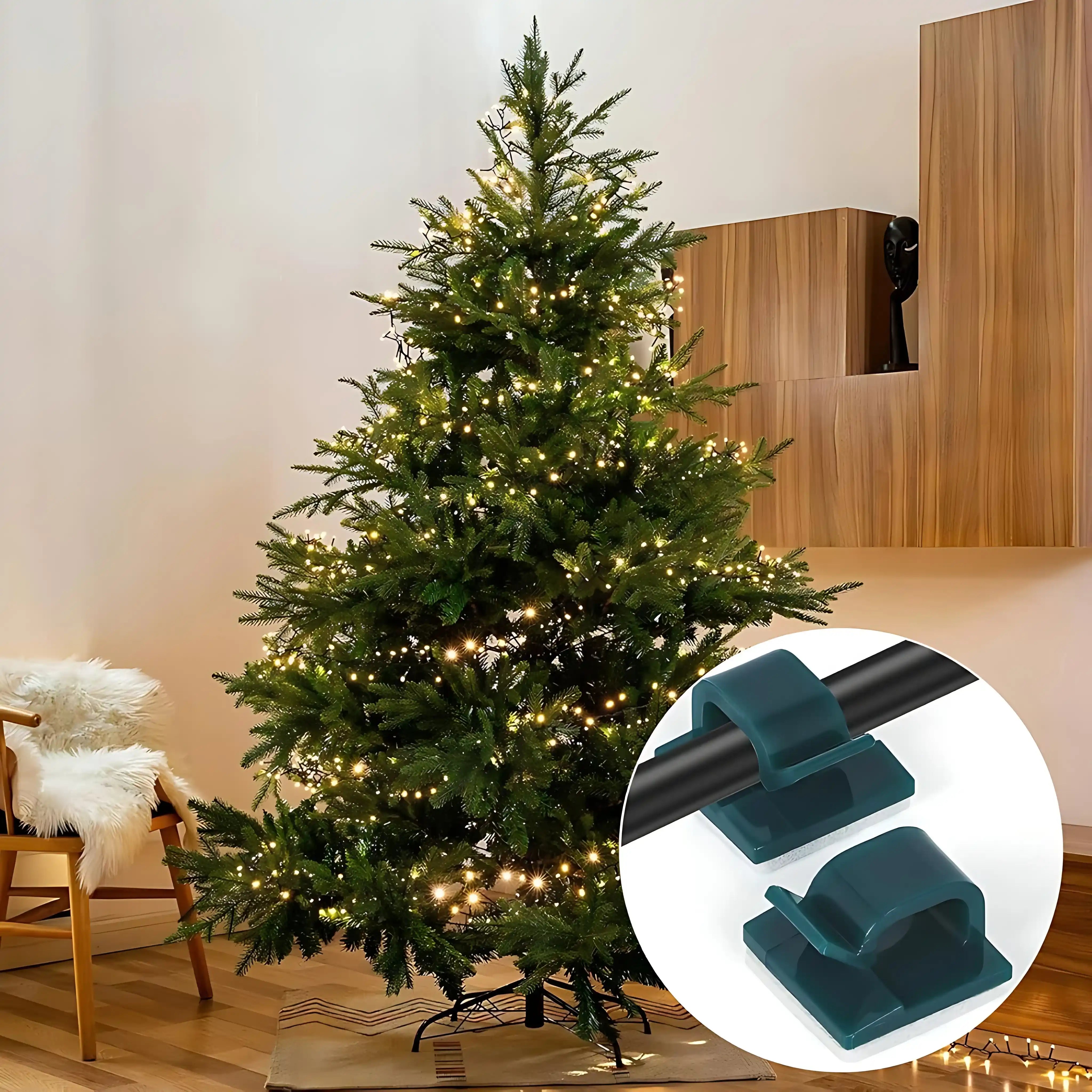 50er Outdoor Kabelhalter Clips Selbstklebend Grün für Lichterkette und Kabelbefestigung