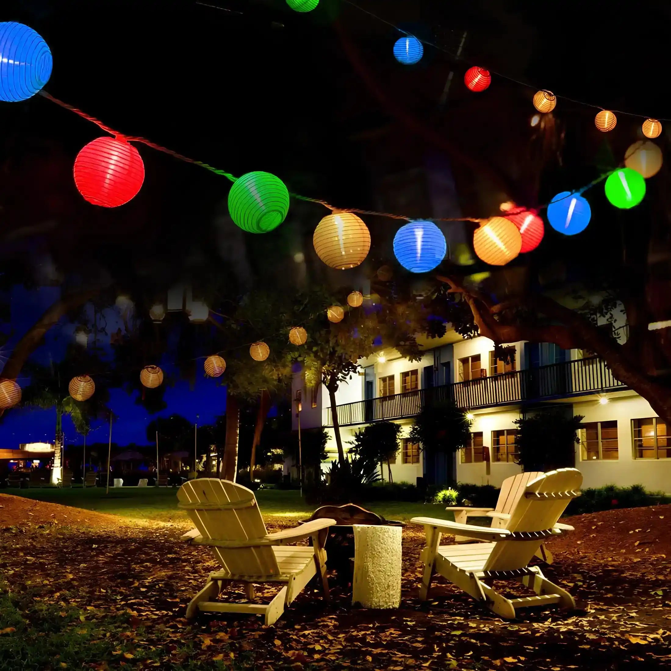 Bunt 30 LED Lampion Lichterkette Netzanschluss für Garten Weihnachten Party Innen Außen
