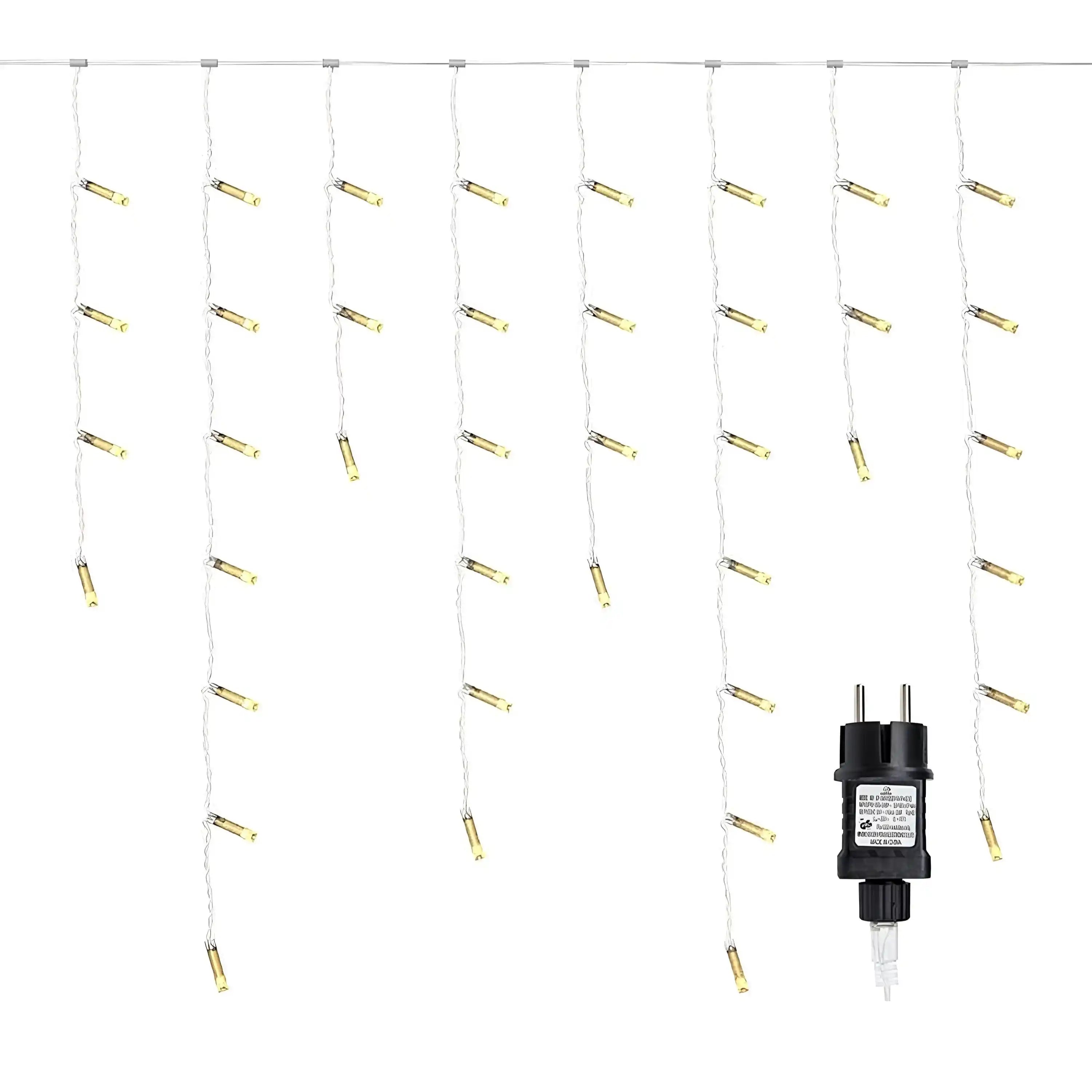 200 LED 5m+10m Eisregen Lichterkette Strombetrieben Warmweiß Weihnachtsdeko
