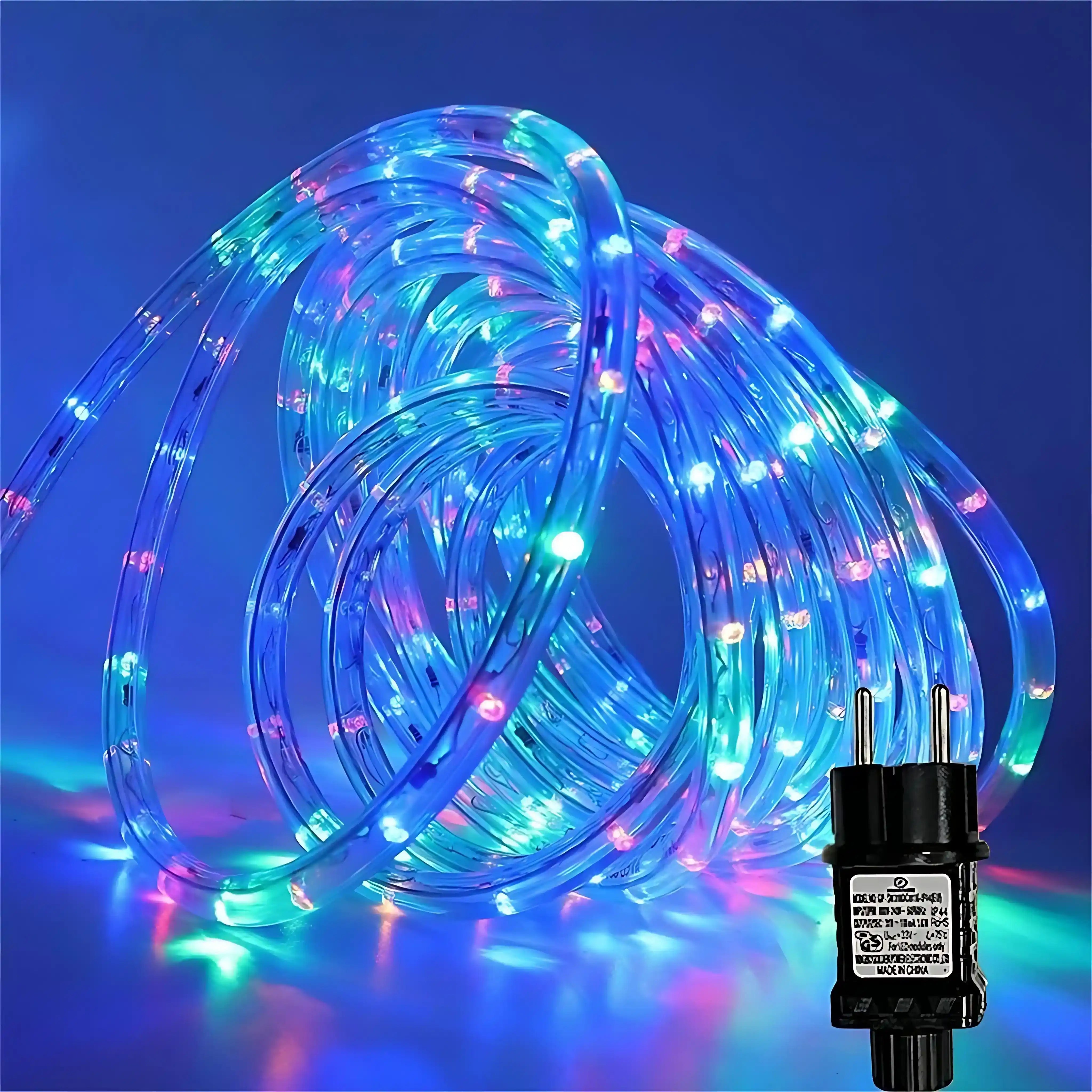 200er LED Lichterschlauch Bunt 8 Modi Strombetrieb für Innen und Außen