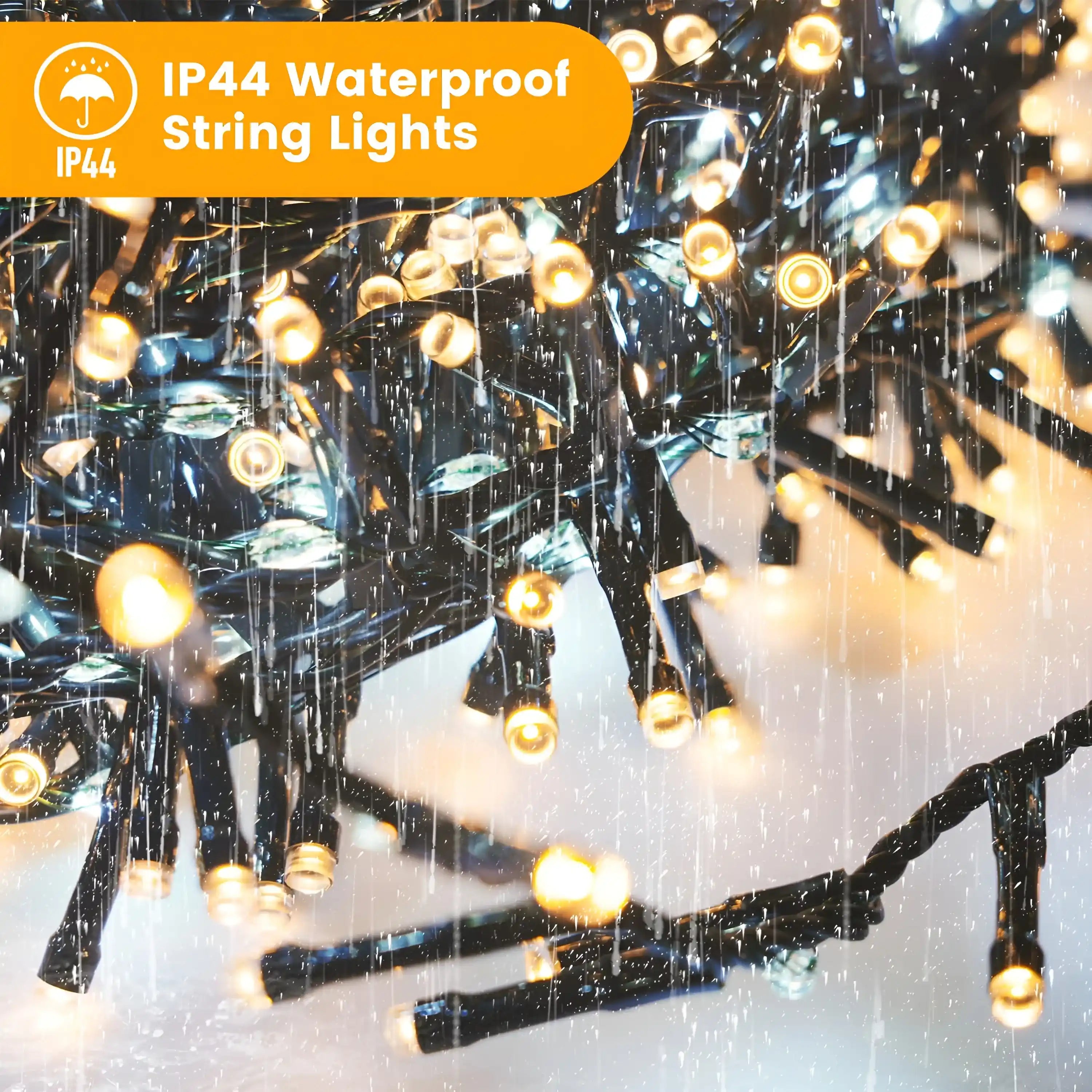 300 LED Cluster Lichterkette Strombetrieben Warmweiß Fließend Weihnachtsdeko
