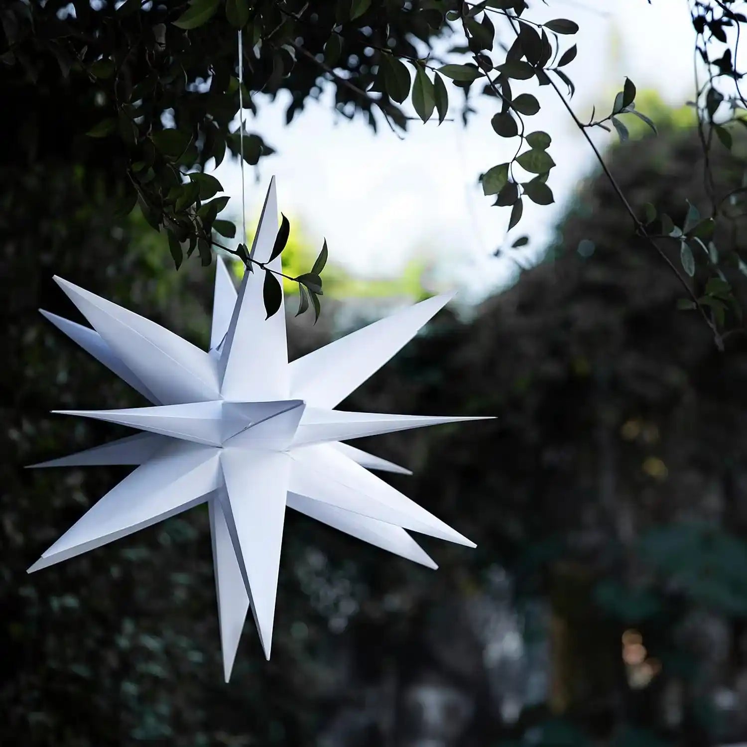 Weiß 10 LED 60cm Weihnachtsstern Lichterkette Batteriebetrieben