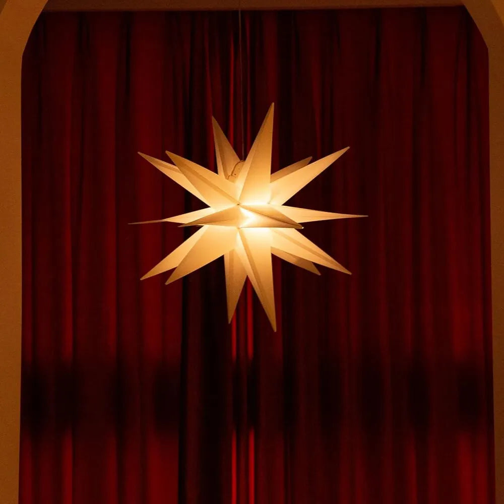 Weiß 10 LED 60cm Weihnachtsstern Lichterkette Batteriebetrieben