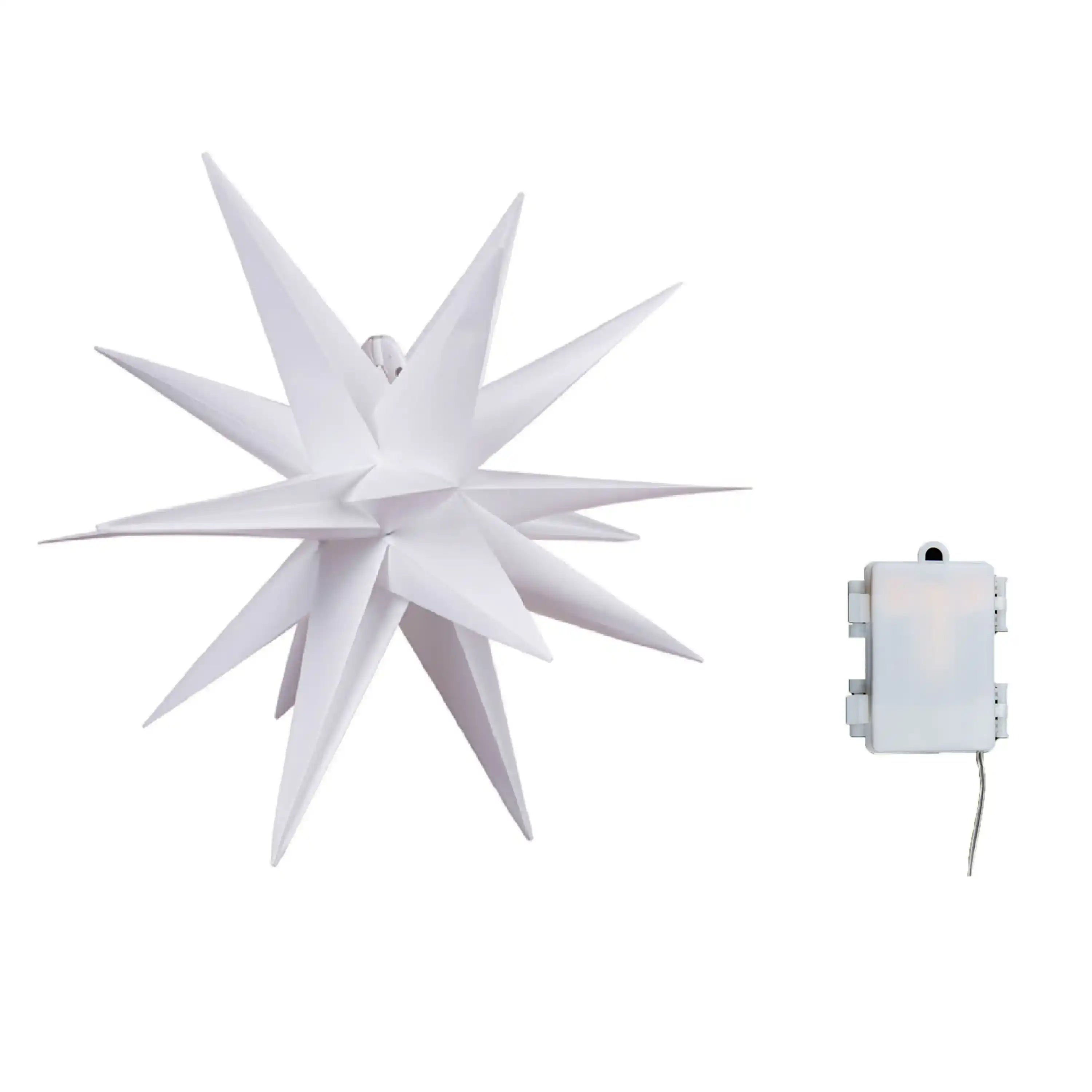 Weiß 10 LED 60cm Weihnachtsstern Lichterkette Batteriebetrieben