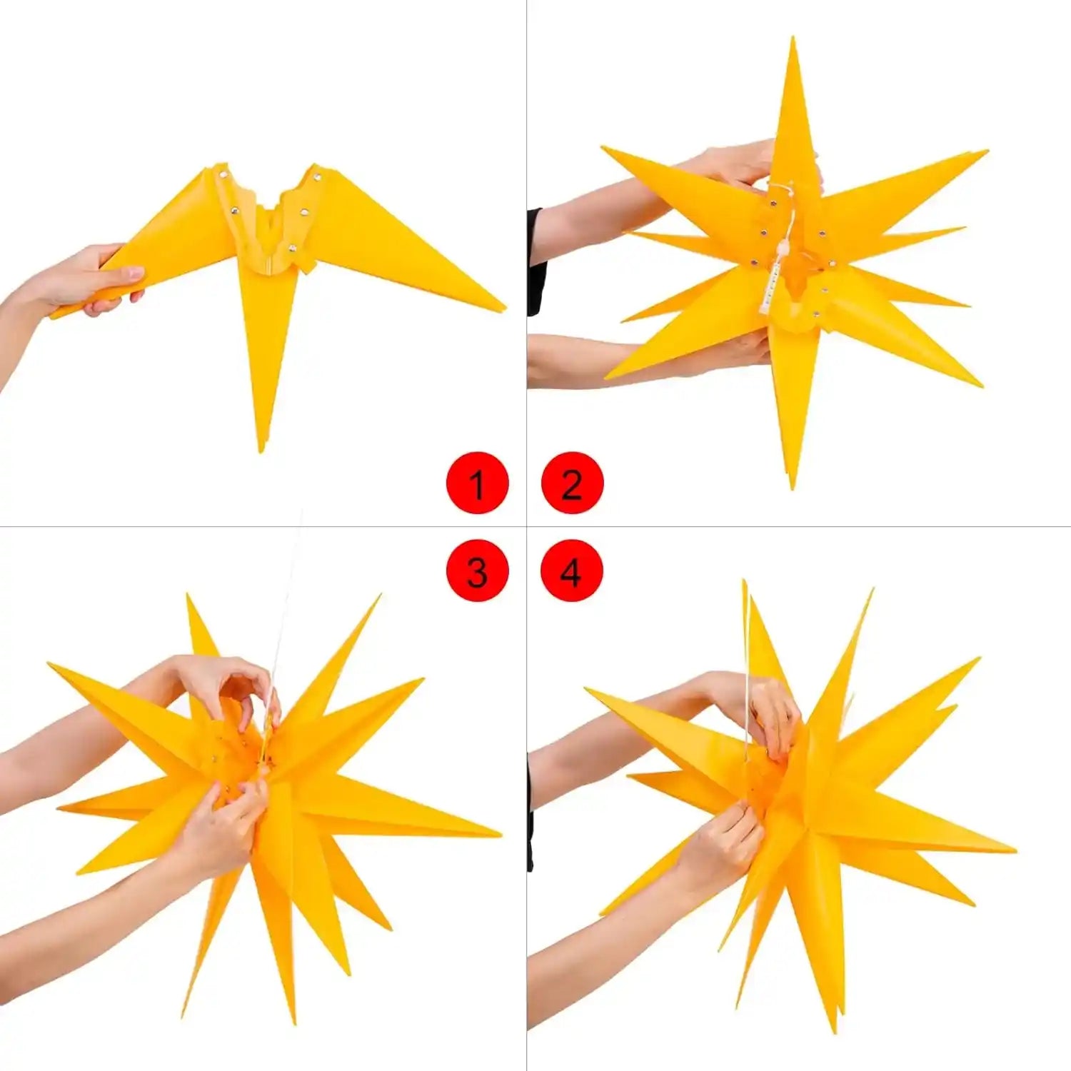 Weiß 10 LED 60cm Weihnachtsstern Lichterkette Batteriebetrieben