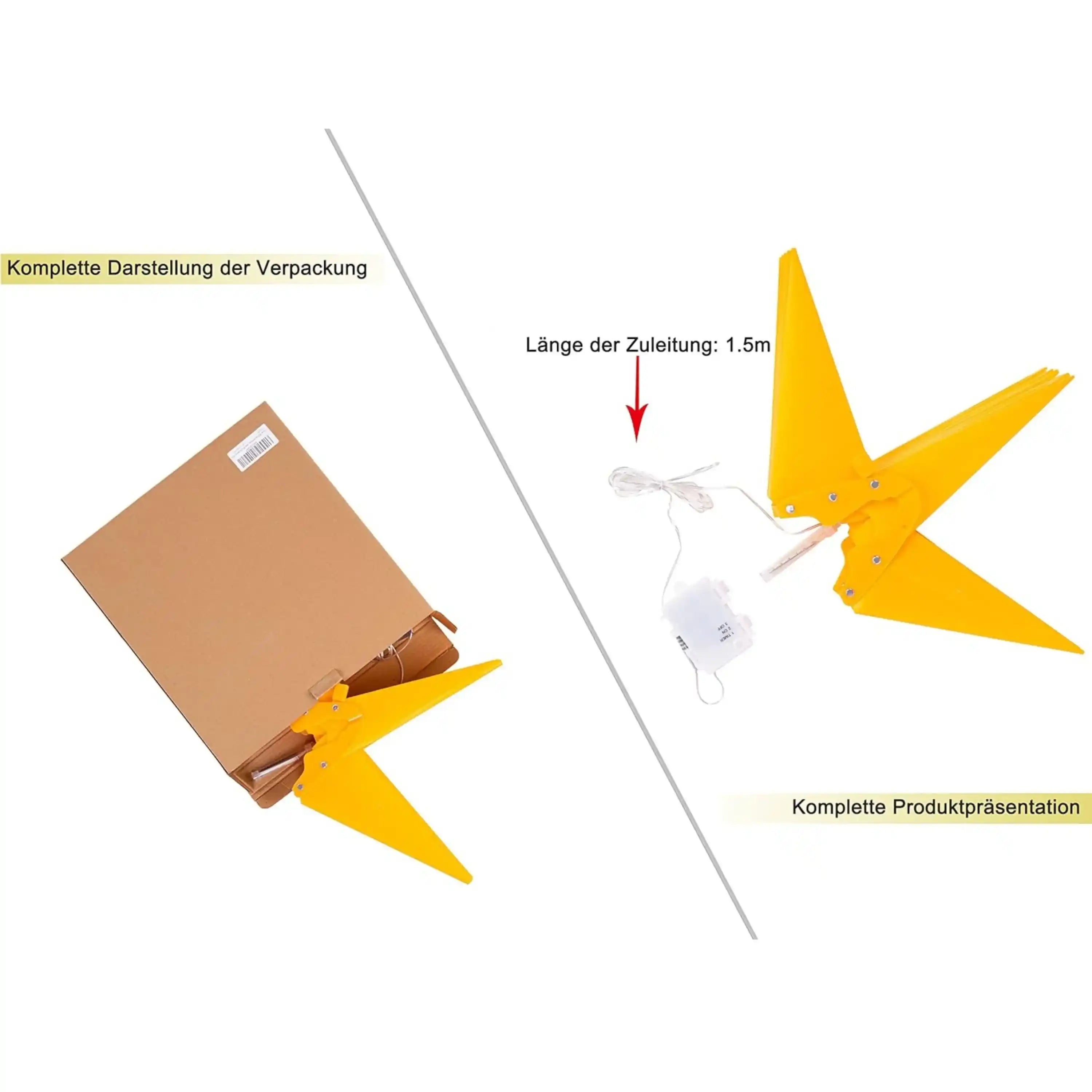 Weiß 10 LED 60cm Weihnachtsstern Lichterkette Batteriebetrieben