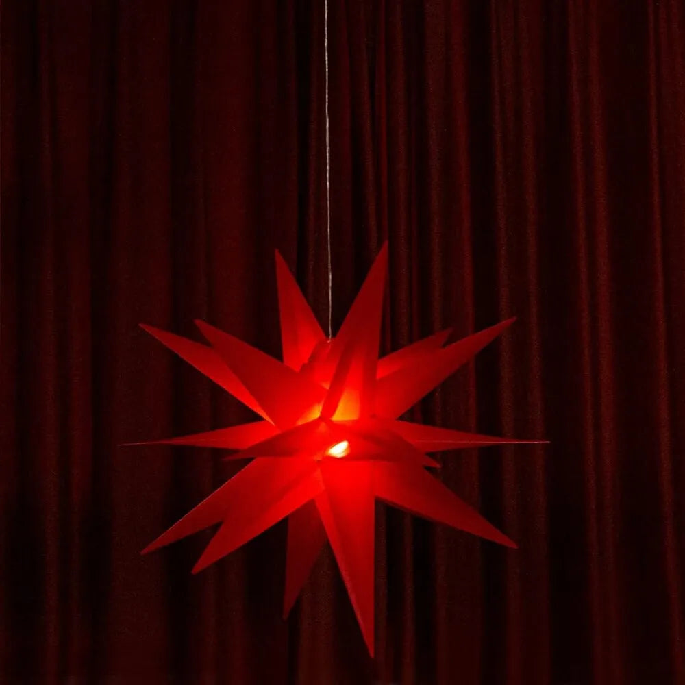 Rot 10 LED 60cm Weihnachtsstern Lichterkette Batteriebetrieben