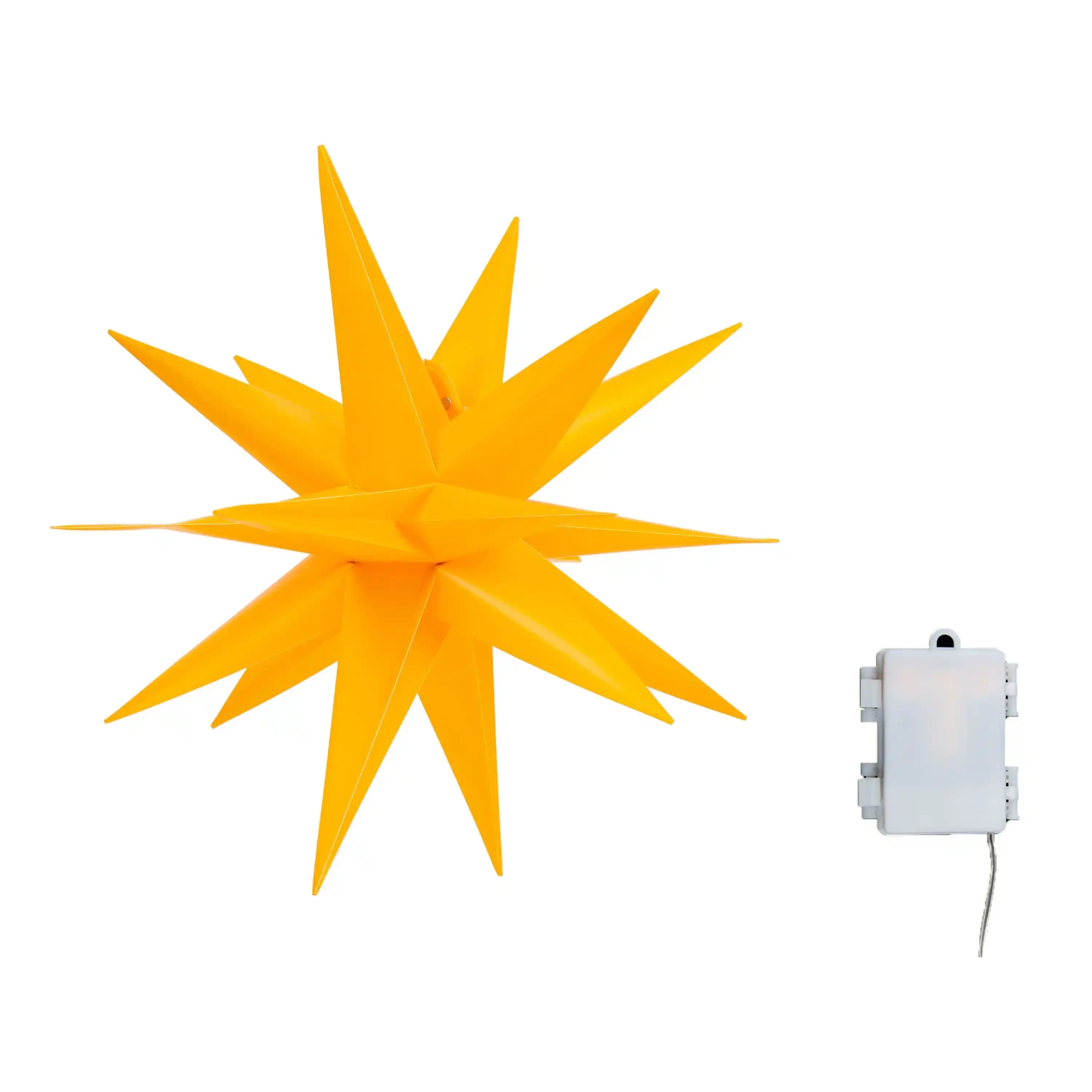 Gelb 10 LED 35cm Weihnachtsstern Lichterkette Batteriebetrieben