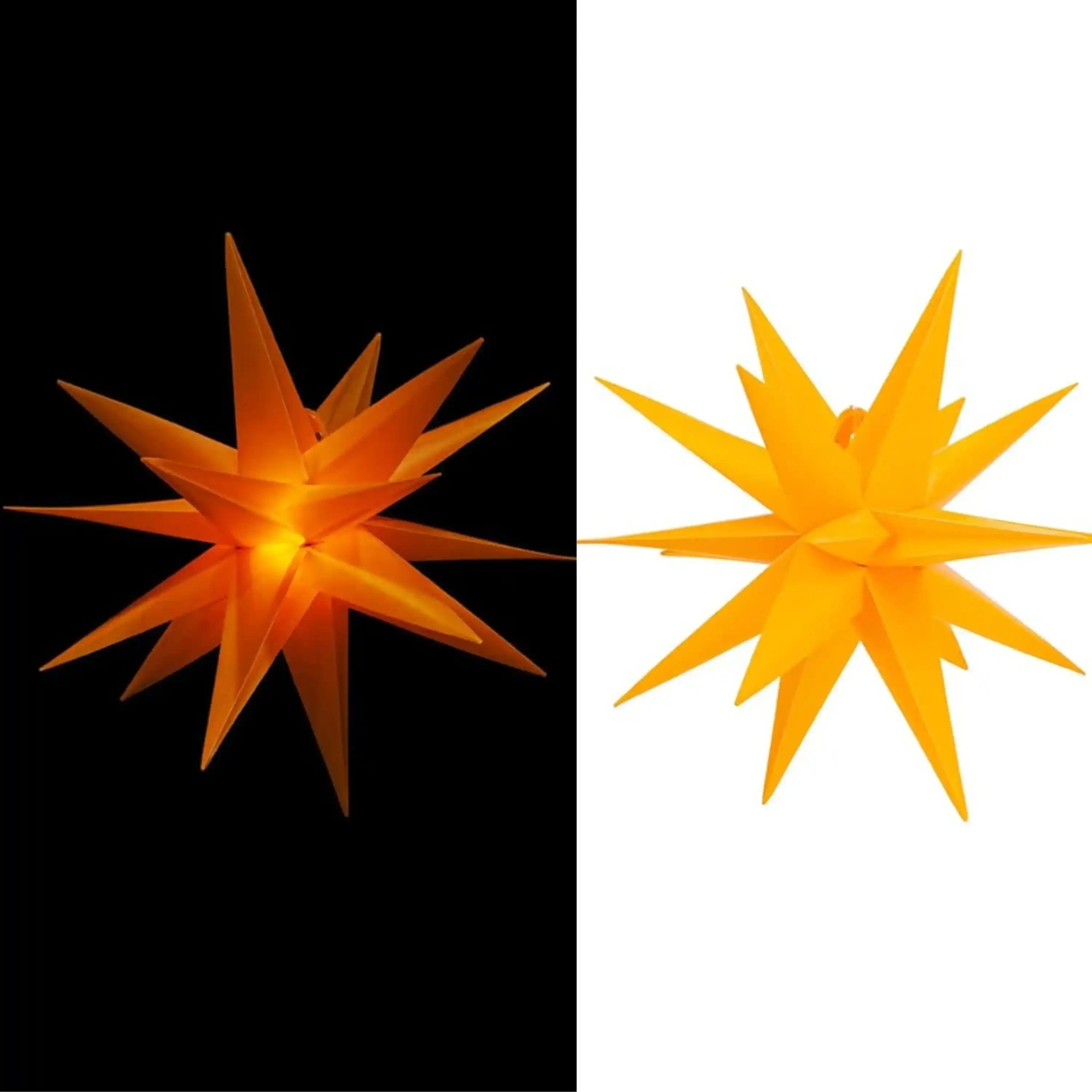 Gelb 10 LED 35cm Weihnachtsstern Lichterkette Batteriebetrieben