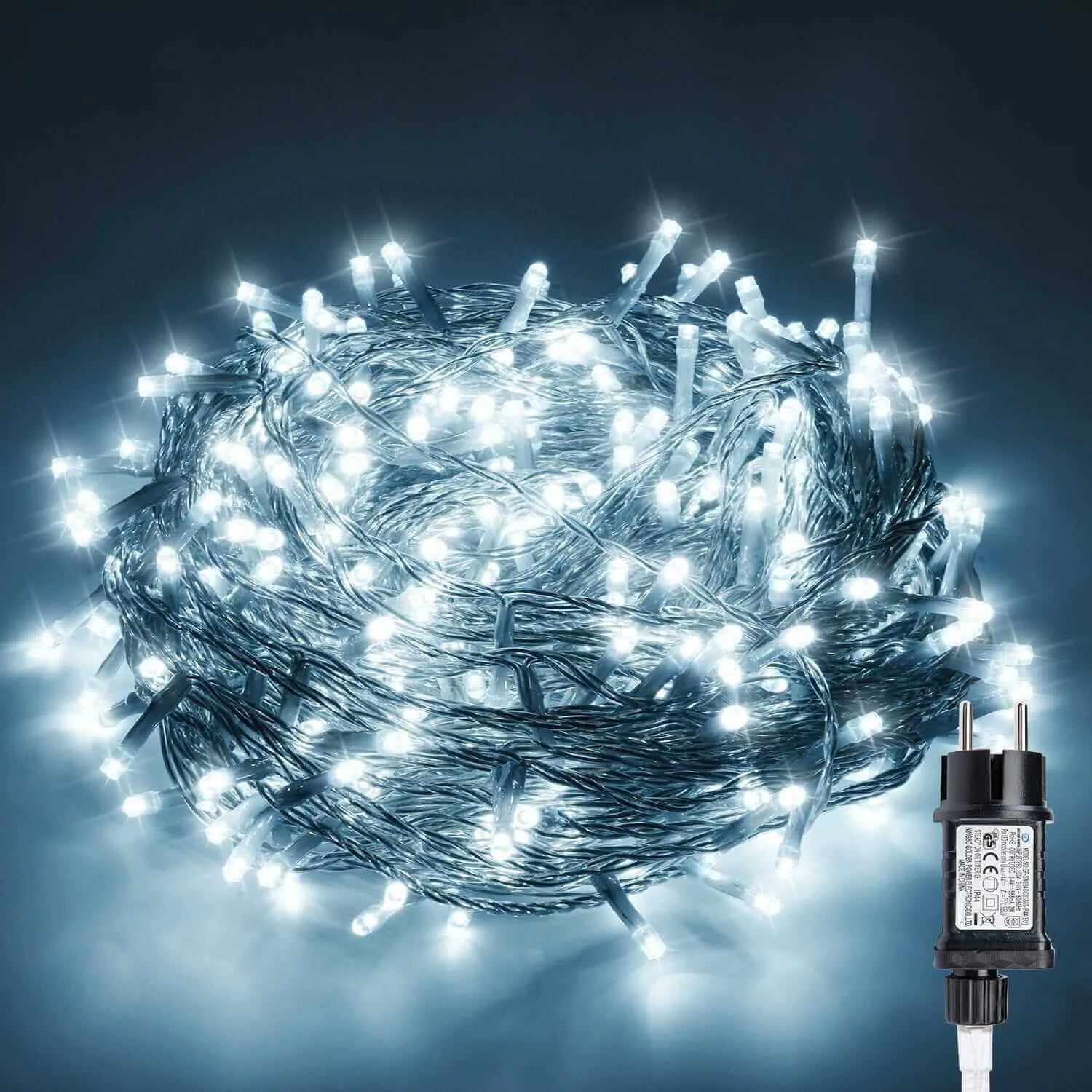 300 LED Kaltes Weiß Strombetrieben Außen Innen mit Stecker