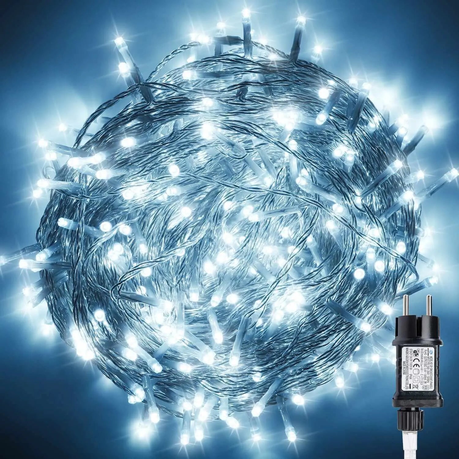 300 LED Kaltes Weiß Strombetrieben Außen Innen mit Stecker