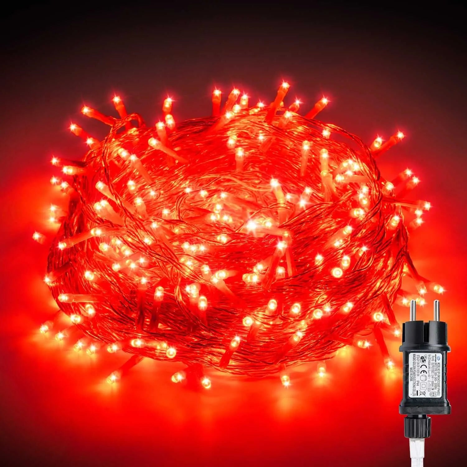 400 LED Halloween Lichterkette Rot Strombetrieben Außen Innen Mit Stecker
