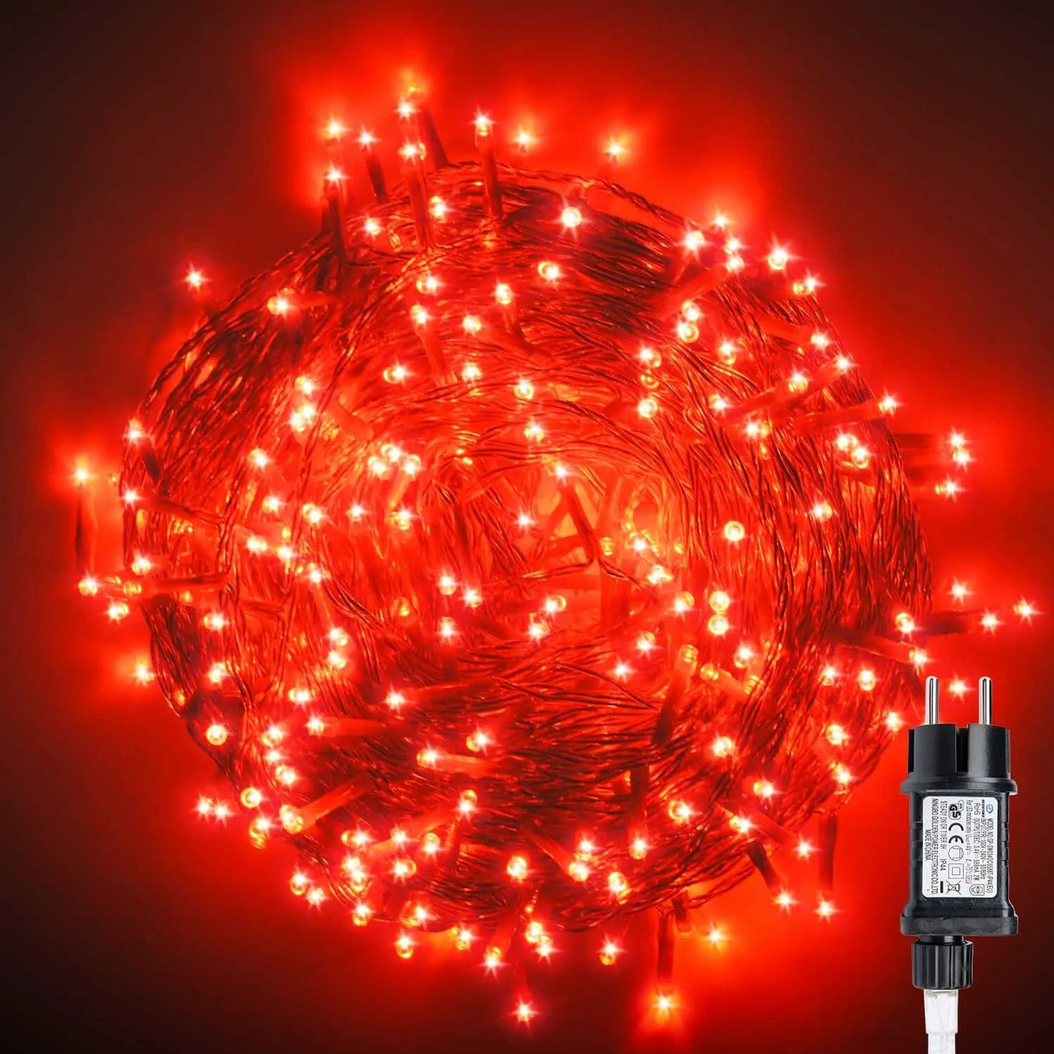 400 LED Halloween Lichterkette Rot Strombetrieben Außen Innen Mit Stecker