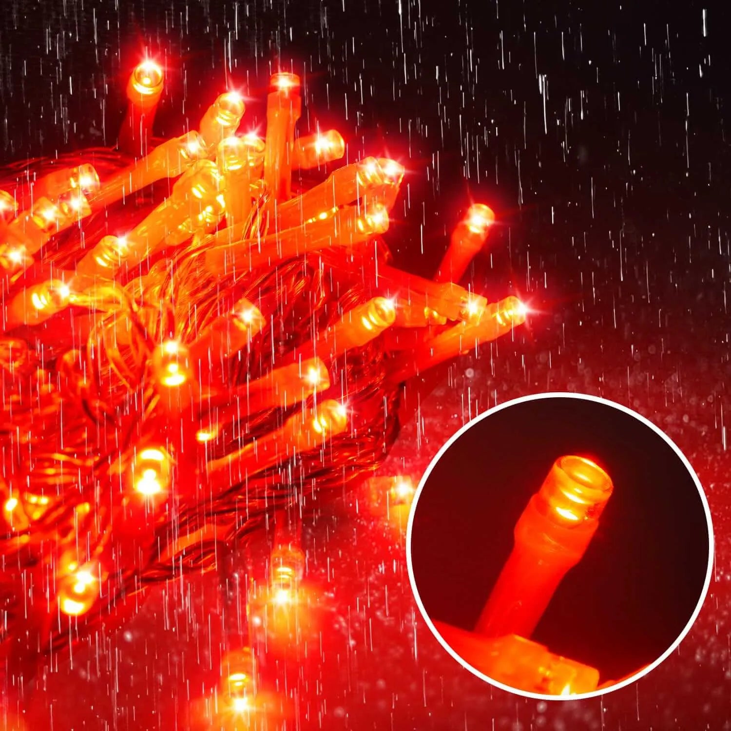 400 LED Halloween Lichterkette Rot Strombetrieben Außen Innen Mit Stecker