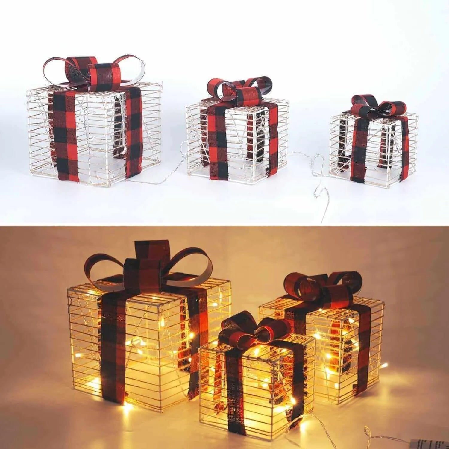 48 LED mit 3er Geschenkboxen Batteriebetrieben Weihnachtsdeko