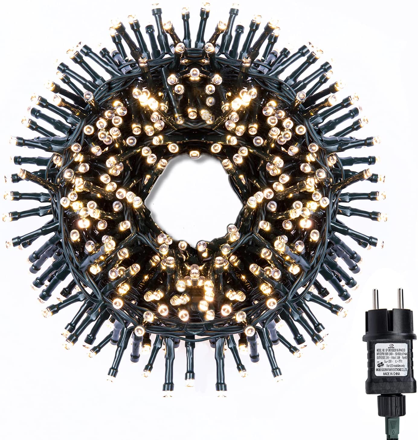 gresonic-Led-Cluster-6m lang-Lichterkette-Strombetrieb Deko für Innen Außen Garten Weihnachtsbaum Hochzeit